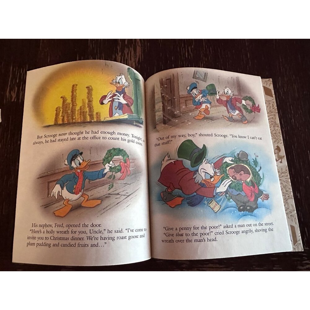 Vintage 1983 Disney Mickeys Christmas Carol Little Golden Book Hardcover Illustr - Picture 6 of 15